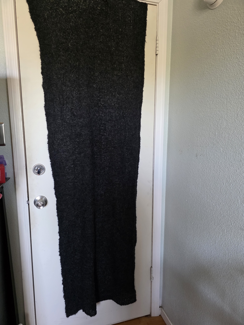 Source Unknown Charcoal Black Alpaca Scarf Wrap